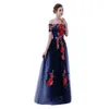 Fadistee nieuwe aankomst elegante satijnen jurk avondjurken prom feest zipper mouwloze formele lange boot nek bloemen style9861183
