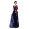 FADISTEE New arrival elegant satin dress evening dresses prom party zipper sleeveless formal long boat neck flowers style8800657