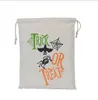 9 styles Halloween Large Canvas bags cotton Drawstring Bag With Pumpkin devil spider Hallowmas Gifts Sack Bags kids candy pouch