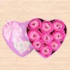 Sapone profumato alla rosa Fiore Doppi colori Simulazione Fiori di sapone per San Valentino Bouquet regalo con scatola a forma di cuore 4 51kg BB