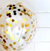 5 pièces/lot 12 pouces clair Latex confettis ballons gonflables Air boules anniversaire mariage fête décoration enfant jouet coloré confettis