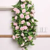 2.4 m fleurs artificielles lierre vigne faux soie roses maison décoration de mariage suspension guirlande décor