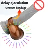 Delay ejaculation ball stretcher scrotum bondage bag sex toys for men penis testicle cock sleeve soft cockring ballstretcher7410164