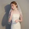 Short veils blush 2 layers lace appliques ivory beautiful girls wedding veils with comb bridal veil supply2890711