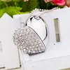 Silver Crystal Heart Forme 16G 32G 64G USB 20 Drives Flash suffisamment Mémoire Stick Thumb Pen pour ordinateur portable Mac Tablet6141576