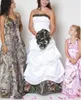 2018 카모 신부 들러리 드레스 홀터 맞춤형 민소원 이브닝 가운 빈티지 숲 공식 바닥 길이 신부 드레스 W1952370