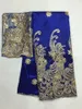 5Yards Hot Sale Fuchsia African George Lace Fabric med guld-paljetter och 2yards franska netto spets set för kläder jg28-2