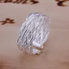 Yeni Takı Geniş Büyük Örgü Stili Kalp Yüzükleri 925 STERLING Gümüş R023 Açık Boyut Ayarlanabilir Güzel Kızlar Erkek Kadın Hediye Toptan Fiyat