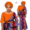 Afrikansk kjol set för kvinnor traditionell blus topp och kjol set print wax dashiki plus storlek blus kjol set wy1252