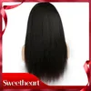 Completa Lace Yaki Direto peruca de cabelo rendas frente perucas com cabelo do bebê Kinky Hetero sintética peruca dianteira do laço de calor Perucas resistentes para as Mulheres