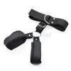 Bondage Black Soft Nylon Hand Neck Collar Handcuff Wrist Cuffs strap Restraint Play Toy #T09