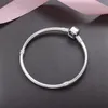 Pulseras de plata esterlina 100% 925 con caja original Cadena de serpiente de 3 mm Fit Pandora Charm Beads Bangle Bracelet Jewelry para mujeres hombres