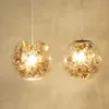 Globo enredado, luz colgante Led, Lustre, pecera de cristal, candelabro de flores de acero, lámpara colgante para interiores, accesorios de lámpara