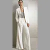 Cekiny najlepsze trzyczęściowe matka panny młodej z kurtką z długim rękawem Niestandardowy Make Women Formal Party Wedding Pant Sit 300m