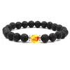 Perline di pietra lavica nera naturale Bracciale con 7 chakra Bracciale con diffusore di olio essenziale Braccialetti con perline di roccia vulcanica