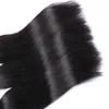 8a Brazylijski Dziewiczy Włosy z rozszerzeniami zamkniętymi 3 wiązki brazylijskie włosy proste z 13x4 koronki Zamknięcie nieprzetworzone Remy Ludzki splot włosów