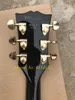 Custom Black Electric Guitar 3 Pickups with Tremolo system Yellow binding classic Les electric guitar New Style6209642