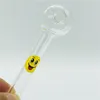 Cheapest Glass Oil Burner Pipes Smile Logo Pyrex Mini Hand Pipe for Smoking Accessories Bong Tobacco Tool Free Shipping