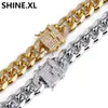 18K Real Gold Color Plated Miami Cuban Bracelet Hip Hop Iced Out Cubic Zircon 8Inch Link Bracelets Men Jewelry