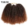 Skönhet 8-12INch Kinky Curly Crochet Hair Syntetiska Braiding Hair Extensions MarleyBob Braid 60 Strands / Pack