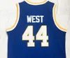 Discount Cheap College 2018 new Popular College Jerry West 44 Basketball jerseys,Blue Trainers Basketball JerseyS TOPS,mens Basketball wear