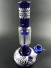 Thicken Blue Bong Straight Tube Freezable Beaker Hookahs Glass Water Pipes Build A Dab Oil Rig with 19mm Bowl