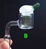 DHL 28mm OD XL XXL Quartz Thermal Banger Nail+Colored Glass Bubble Carb Cap 90 degree Double Tube Quartz Nail For Glass Bongs Smoking