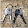 Stainless Steel Keychain Screwdriver Flathead Head Key Ring Key Chain Screwdriver Silver/Black Travel Kit