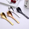 304 Aço Inoxidável Earl Spoons Plating Color Gold Black RoseGold Court Colher 14.7 * 4cm Redondo Bottom Scoop Atacado