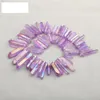 50g Titanium Clear Quartz Pendant Natural Raw Crystal Wand Point Rough Reiki Healing Prism Cluster Halsband Charms Craft