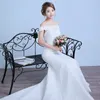 Real Photo Sexy Mermaid Train Sukienka ślubna 2018 Nowy Styl Koreański Smiple Koronki Kryształ Fishtail Bride Princess Estidos de Noiva