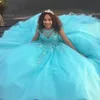 Robes de Quinceanera Col rose avec conception en filet, sangle arrière, tapis de fuite en filet multicouche, perles appliquées scintillantes, bon marché mail68448902282790