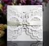 Laser Cut Wedding Invitations Customized Birds Flowers Ribbon Bows Folded Wedding Invitation Cards With Envelopes BW-HK5