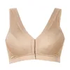 Kvinnor Bras 100% Naturlig Silk Full Cup Bra Buckle Front Size L XL XXL