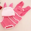 Новый кролик для новорожденных, детская одежда, реквизит для фотосессии, костюм со шляпой, пасхальный кролик, реквизит для младенцев, вязаный крючком Pograp3381285