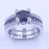 Choucong бренд женские ювелирные изделия черный 5a Zircon CZ кольцо чистые серебряные женщины взаимодействие свадьба кольцо SZ 5-11 подарок