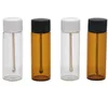 Glass Wax OIl Smoking Storage Clear Brown 65mm Glass Snuff Bottle with Metal Spoon Spice Snorter Pill Box Smoke Accessories