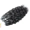 Capelli vergini brasiliani di Remy 100g 100s estensioni dei capelli ricci a buon mercato Micro Loop neri Estensione dei capelli dell'onda del micro anello nero