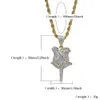 Collier avec pendentif en forme de pétales de fleurs de Rose pour hommes, chaîne en corde, Zircon cubique glacé, scintillant, bijoux Hip Hop, 251f, nouvelle collection