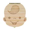 Enfants Bébé Souvenirs Bois Tooth Fairy Box Enregistrer Lait Dents Organisateur Boîte De Rangement 2 Styles DDA483