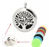 Tree of Life Hanger 30mm Aromatherapie Essentiële Olie Roestvrijstalen Ketting Parfum Diffuser Oils Monche Stuur ketting en vilt Pads als Gift