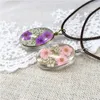 Naturel sec fleur déclaration colliers pendentifs à la main de haute qualité en cuir chaîne long collier femme Boho collier