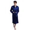 Herr Silk Satin Pyjamas Sleepwear Robe Robes Nightgowns Robes S M L XL 2XL Plus Gray/Blue/Bourgogne/Black Male Summer Robe