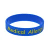 100PCS Alert Medical Allergy Silicone Bracelet Children Size Great For Daily Reminder By Wear this Jewelry