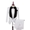 Latest Design Shawl Lapel White One Button Wedding Groom Tuxedos Men Suits Wedding/Prom/Dinner Man Blazer(Jacket+Tie+Vest+Pants) m115