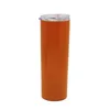 10st 20oz Skinny Tumbler Solid Färg Dubbelväggig Rostfritt Stål Sippy Cup Vakuum Isolerad Rak Tumbler