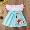 Crianças Do Bebê Meninas Listrado Cisne Vestidos de Borla Flor Dot Vestido Animal Verão Crianças Roupas Boutique 2018 Princesa Tutu Vestidos de Roupas Infantis