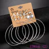 3 set piccola stella cuore luna orecchino set donna femminile grande cerchio appeso orecchini orecchini ciondolo orecchio gioielli Aros Brincos E0616