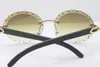 Lunettes de soleil verres femmes T8200761 Black Buffalo Horn Scarbade Scarved Lens Vintage Sunglasses Unisex8394178