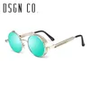 DSGN CO. Classici occhiali da sole Steampunk per uomini e donne Vintage rotonda unisex Occhiali da Sole 11 Colore UV400